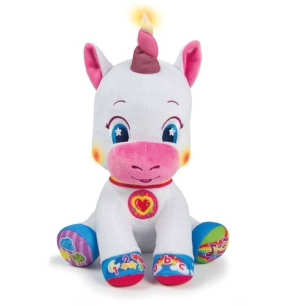 CLEMENTONI Baby Singing Interactive Baby Unicorn Soft Plush Toy with Lights New